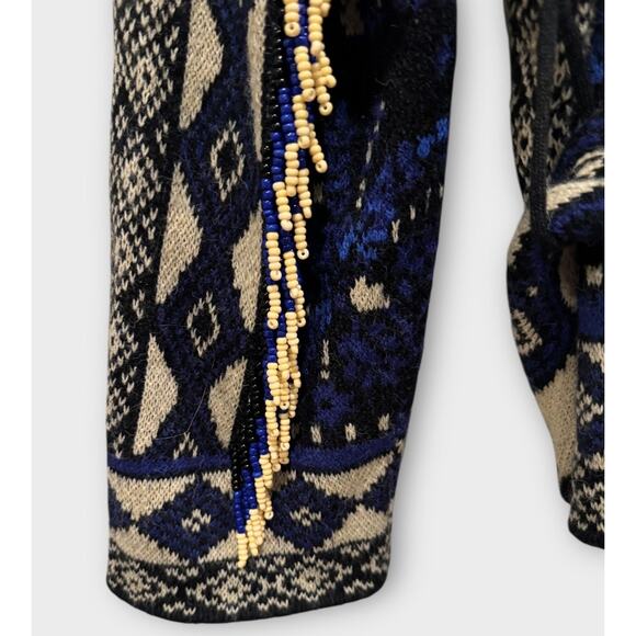 FARM RIO Macaw Forest Tie-belt Beaded Cardigan Size Small - Picture 11 of 16